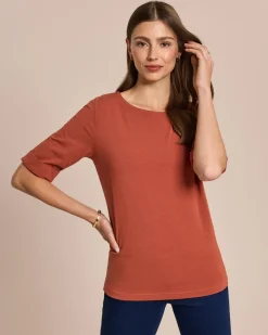 Shirt mit langem Halbarm und Umschlag