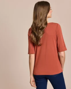 Shirt mit langem Halbarm und Umschlag