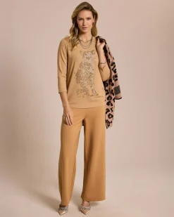 Shirt mit Leoparden-Strassprint