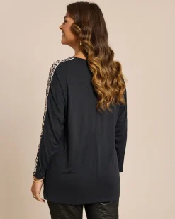Shirt mit Leo Print Detail