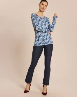 Shirt mit Mosaik-Druck, Rundhals