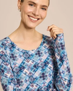 Shirt mit Mosaik-Druck, Rundhals