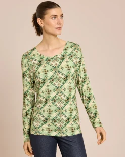 Shirt mit Mosaik-Druck, Rundhals
