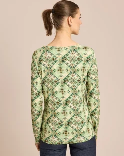 Shirt mit Mosaik-Druck, Rundhals