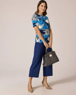 Shirt mit Ornament- und Rosendruck