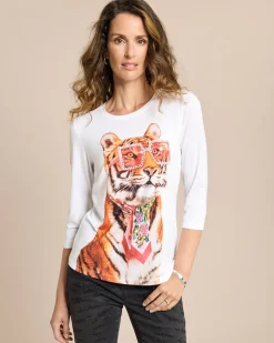 Shirt mit platziertem Tigerdruck
