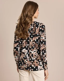 Shirt mit Punkte-Blumen und 3D-Druck