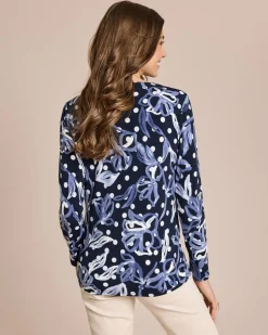 Shirt mit Punkte-Blumen und 3D-Druck