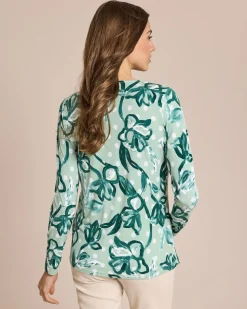 Shirt mit Punkte-Blumen und 3D-Druck