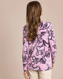 Shirt mit Punkte-Blumen und 3D-Druck