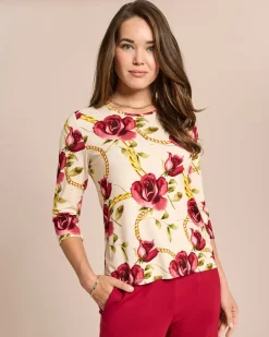 Shirt mit Rosen-Kettendruck