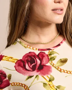 Shirt mit Rosen-Kettendruck