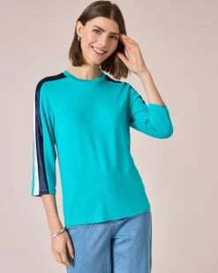 Shirt mit Satin-Kontraststreifen