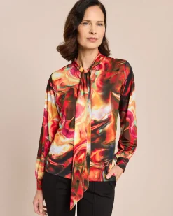 Shirt mit Schluppe und Alloverdruck