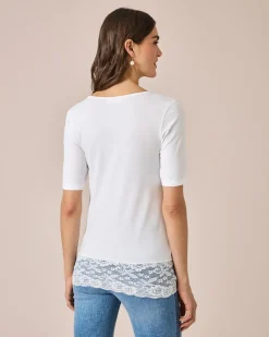 Shirt mit Spitze, Doppelpack