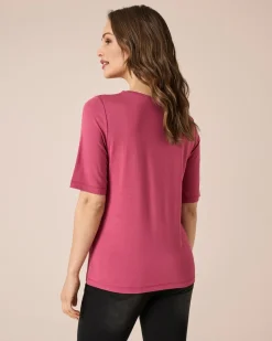 Shirt mit Spitzenbesatz