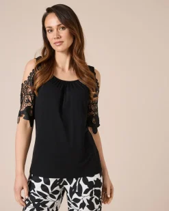Shirt mit Spitzenärmel