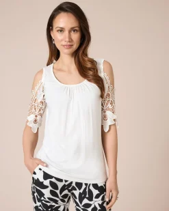 Shirt mit Spitzenärmel
