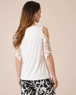 Shirt mit Spitzenärmel