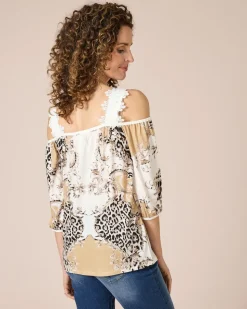 Shirt mit Spitzenträgern