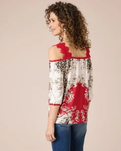 Shirt mit Spitzenträgern