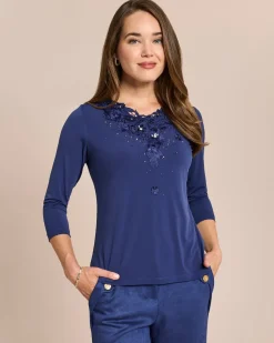 Shirt mit Stickerei und Applikation