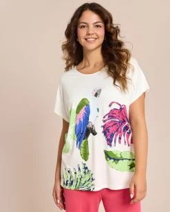 Shirt mit tropischem Print