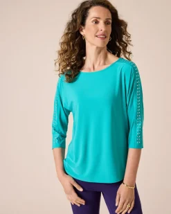 Shirt mit U-Boot Ausschnitt