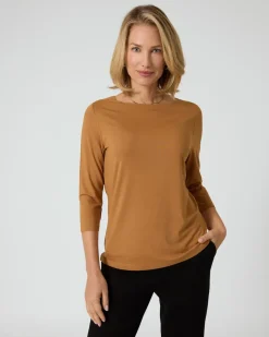 Shirt mit U-Boot-Ausschnitt