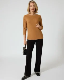 Shirt mit U-Boot-Ausschnitt
