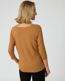 Shirt mit U-Boot-Ausschnitt