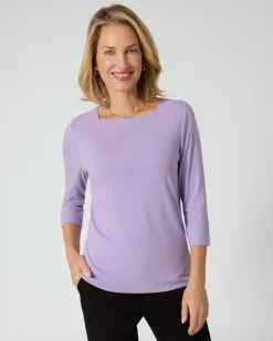 Shirt mit U-Boot-Ausschnitt