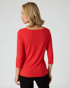 Shirt mit U-Boot-Ausschnitt