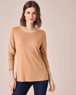 Shirt mit U-Boot-Ausschnitt