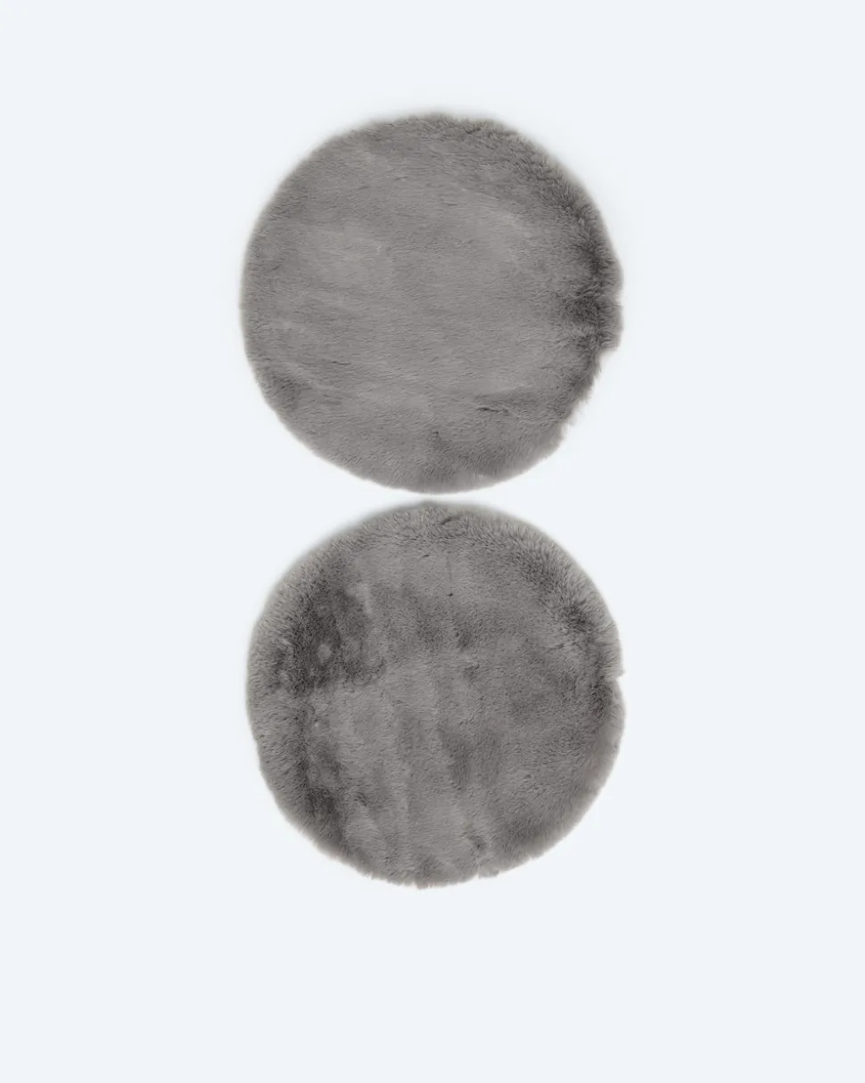 Sitzauflage "Britt" in Kaninchenfell-Optik, 2er Set