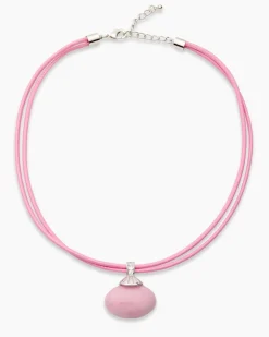Stein-Collier mit Textilband