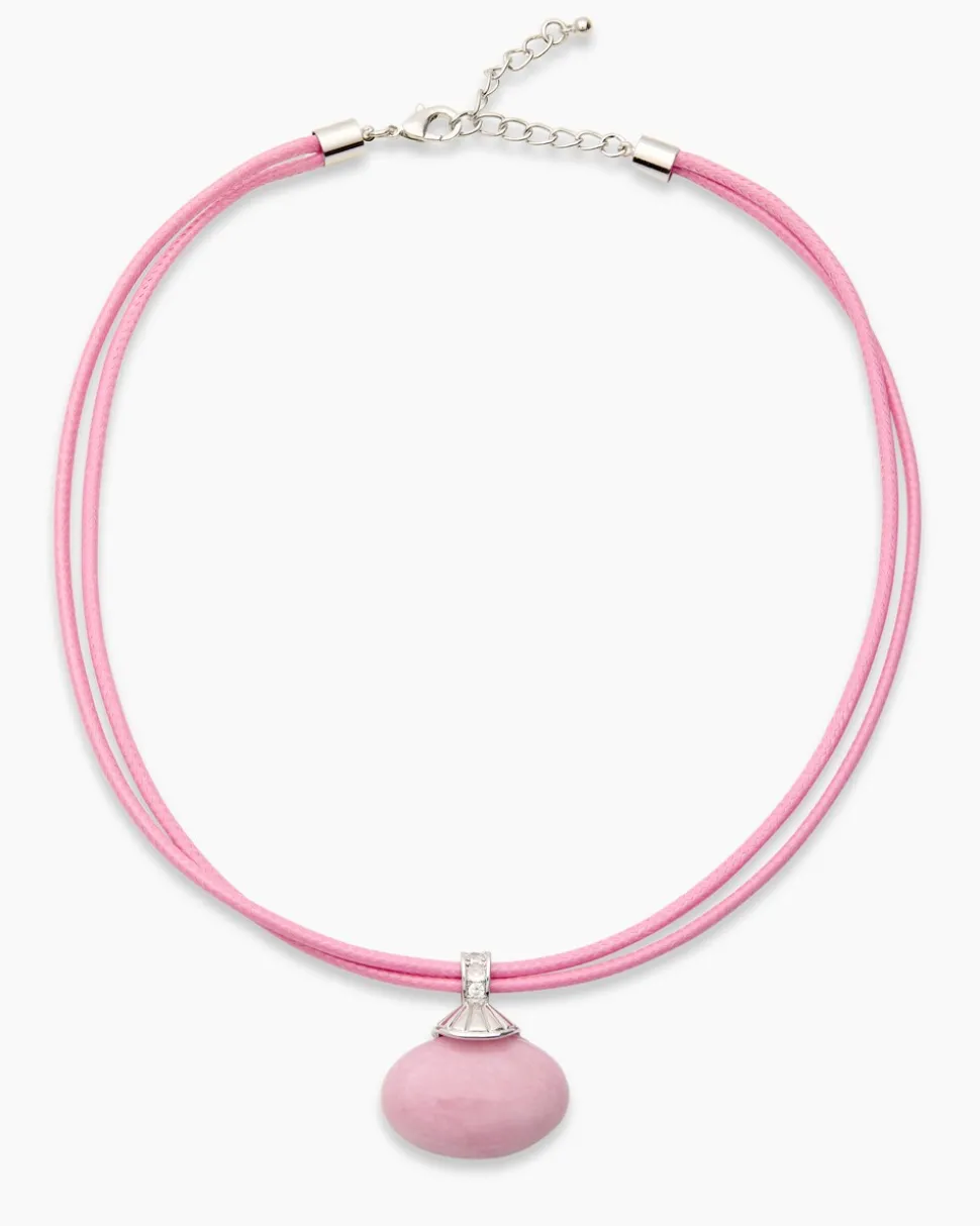 Stein-Collier mit Textilband