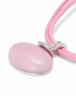 Stein-Collier mit Textilband