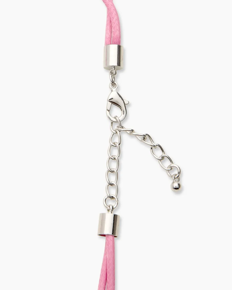 Stein-Collier mit Textilband