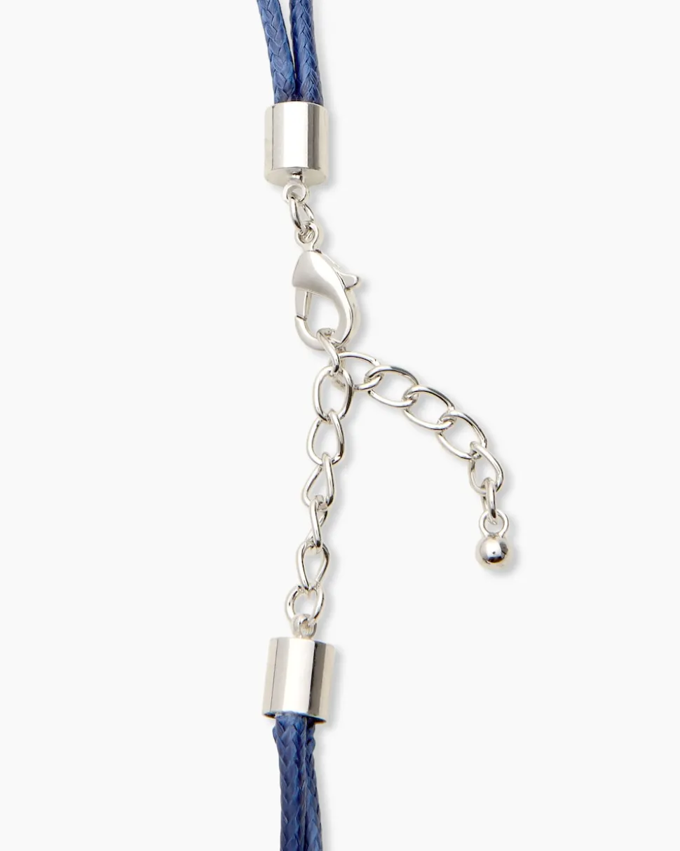 Stein-Collier mit Textilband