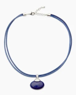 Stein-Collier mit Textilband
