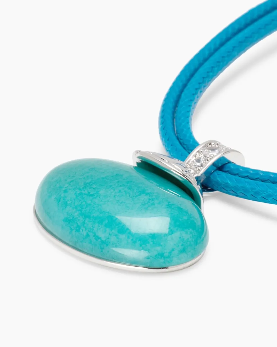 Stein-Collier mit Textilband
