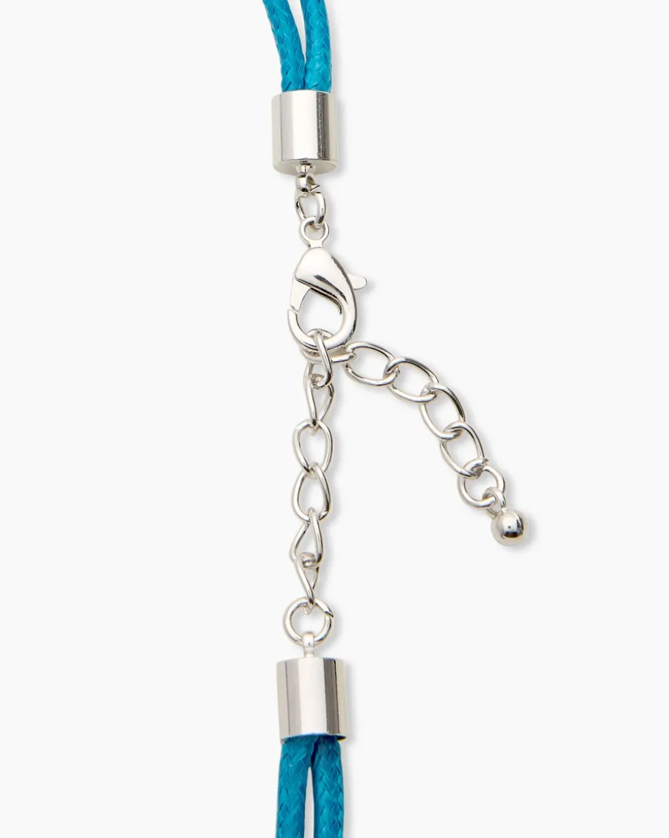Stein-Collier mit Textilband