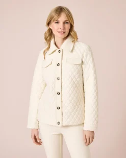 Steppjacke mit Bouclé-Besatz
