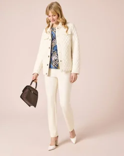 Steppjacke mit Bouclé-Besatz