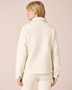 Steppjacke mit Bouclé-Besatz