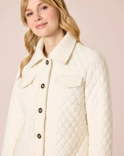 Steppjacke mit Bouclé-Besatz