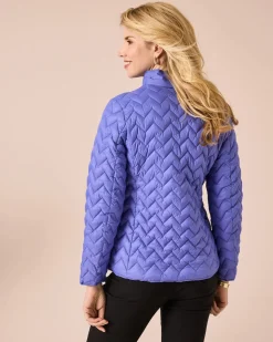 Steppjacke mit kontrastfarbigem Futter
