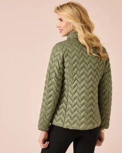 Steppjacke mit kontrastfarbigem Futter