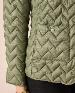Steppjacke mit kontrastfarbigem Futter